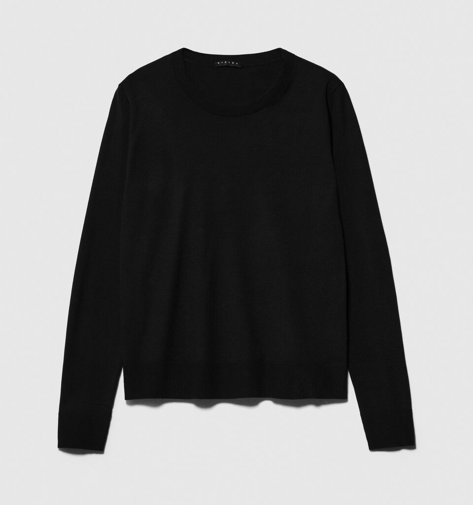 Solid colored sweater - women's crew neck sweaters - Black | Sisley image number 6